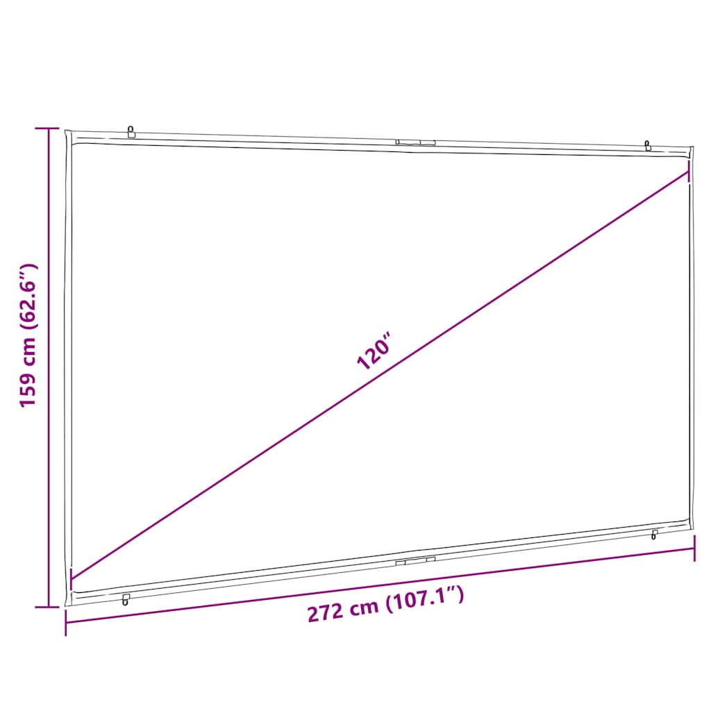Tela de projeção parede suspensa 120" 16:9
