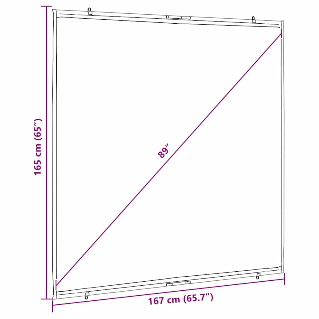 Tela de projeção parede suspensa 89" 1:1