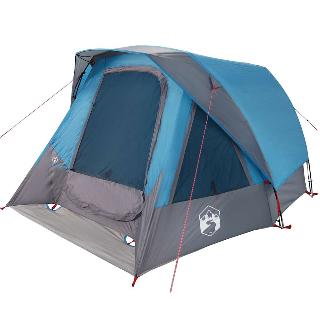 Tenda de campismo cabana para 4 pessoas impermeável azul