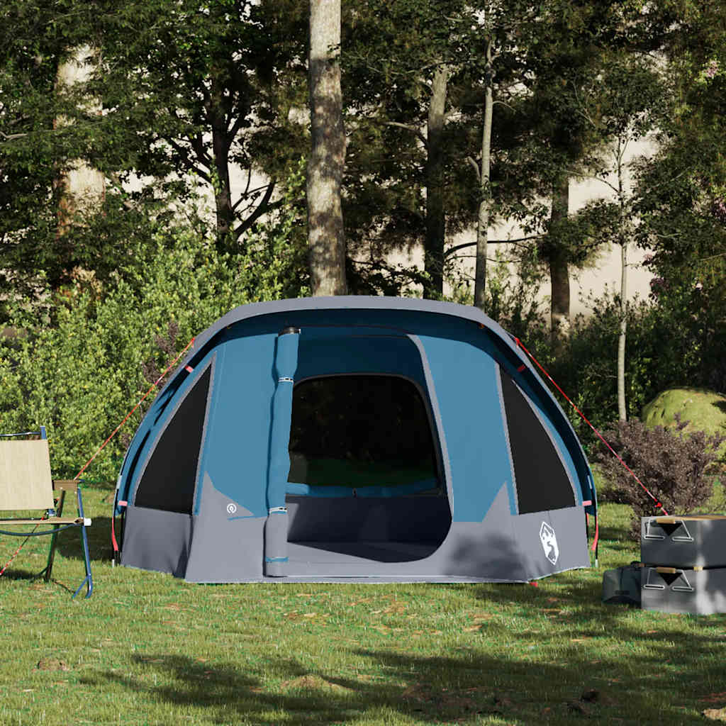 Tenda de campismo cabana para 4 pessoas impermeável azul