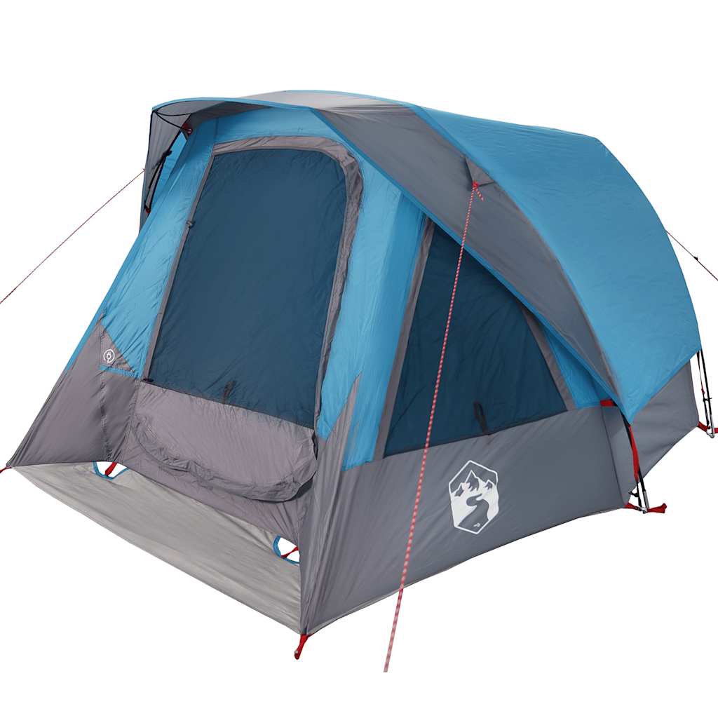Tenda familiar estilo cabana para 6 pessoas impermeável azul