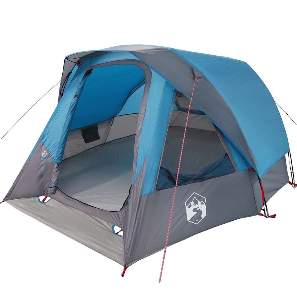 Tenda familiar estilo cabana para 6 pessoas impermeável azul