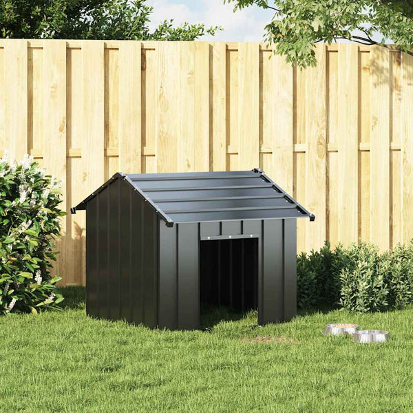 Casota para cães com telhado 85x107x81 cm aço galvanizado