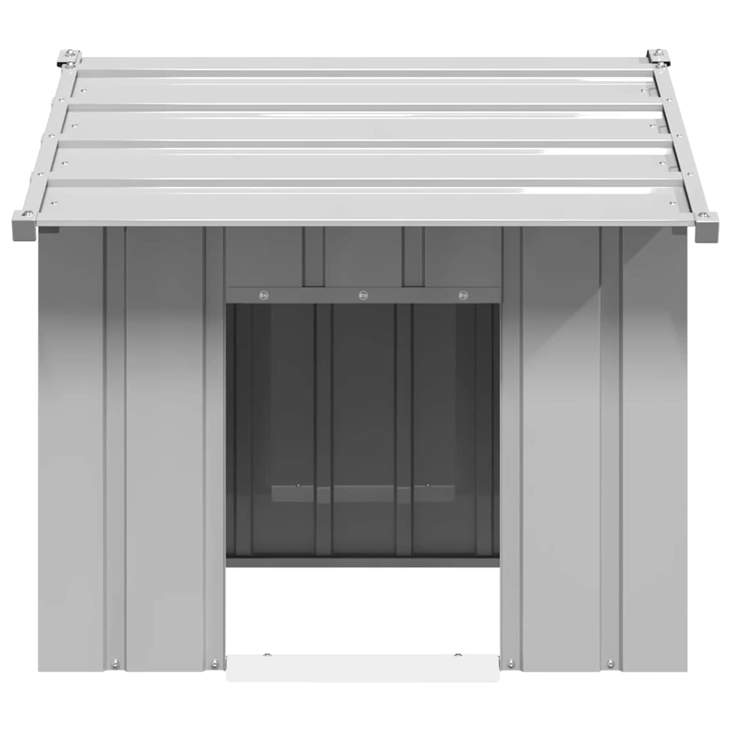 Casota para cães com telhado 85x107x81 cm aço galvanizado