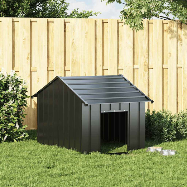Casota para cães com telhado 83x130x85 cm aço galvanizado