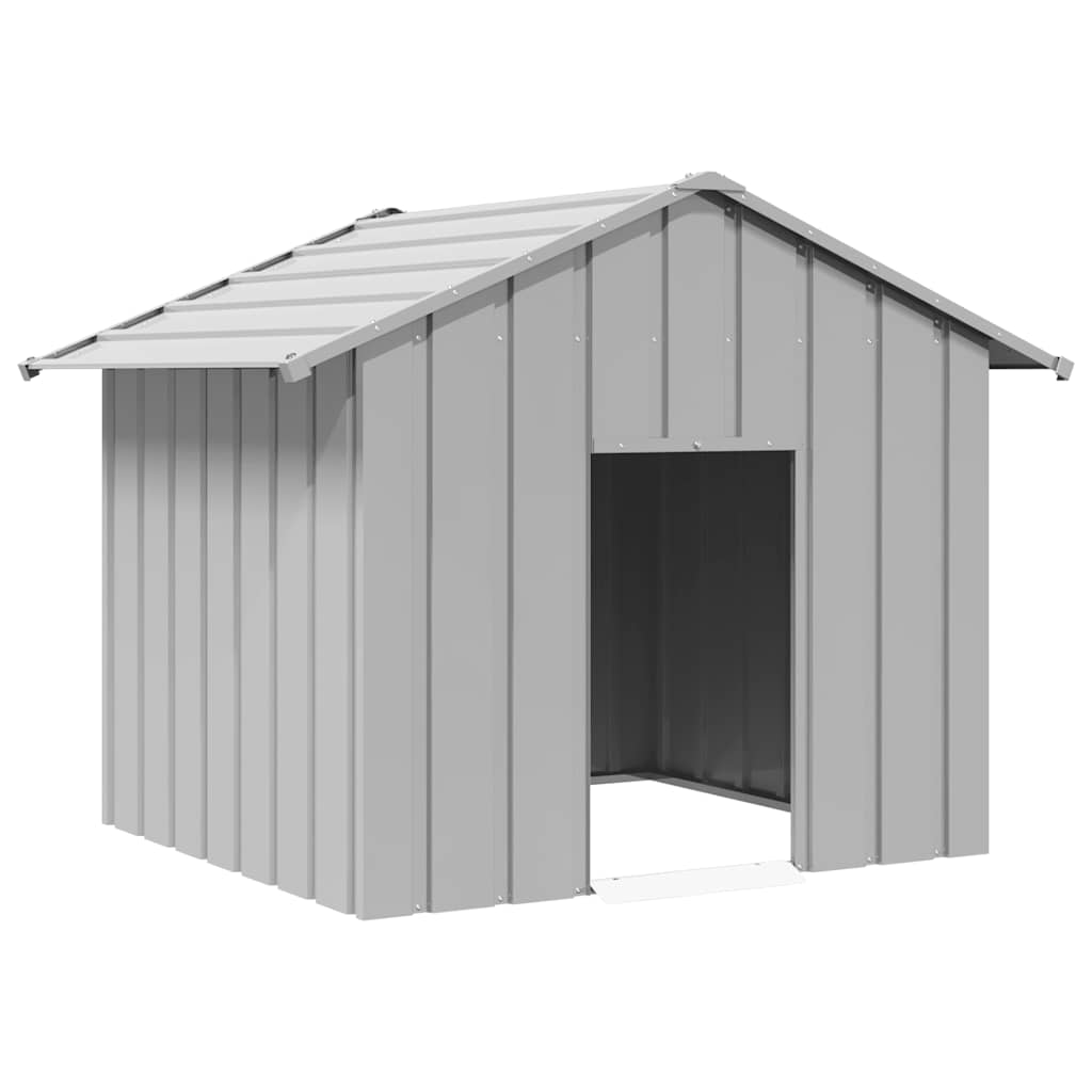 Casota para cães com telhado 131x101x102 cm aço galvanizado