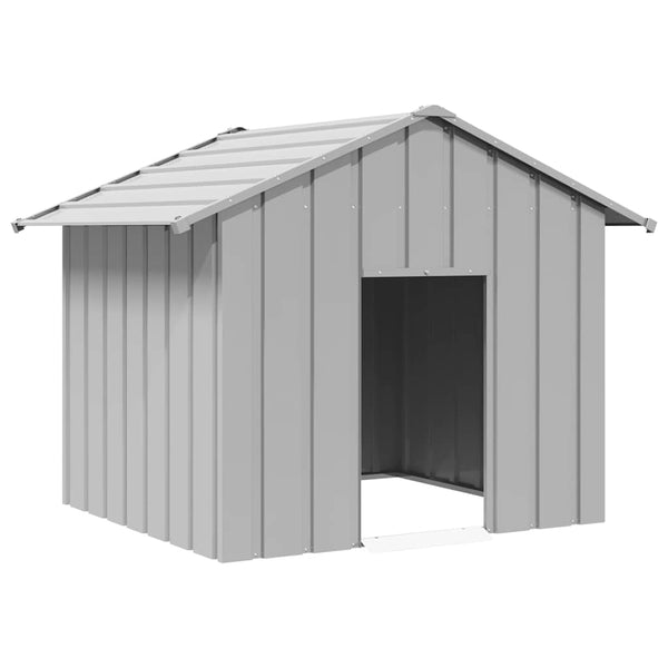 Casota para cães com telhado 131x101x102 cm aço galvanizado