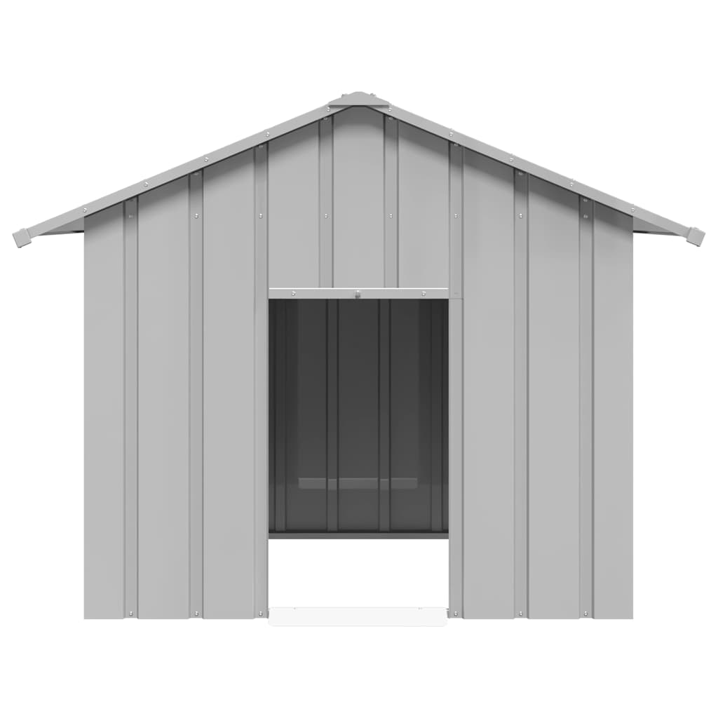 Casota para cães com telhado 131x101x102 cm aço galvanizado