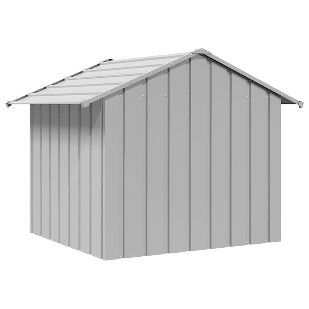 Casota para cães com telhado 131x101x102 cm aço galvanizado