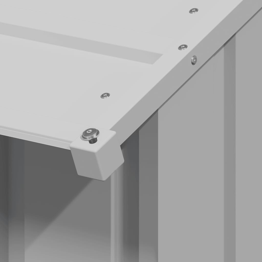 Casota para cães com telhado 131x101x102 cm aço galvanizado