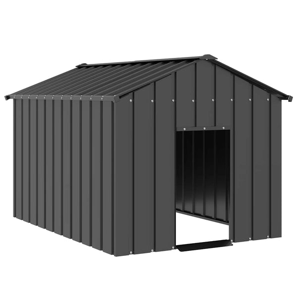 Casota para cães com telhado 113x153x101 cm aço galvanizado