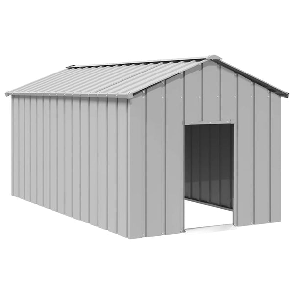 Casota para cães com telhado 114x202x101 cm aço galvanizado