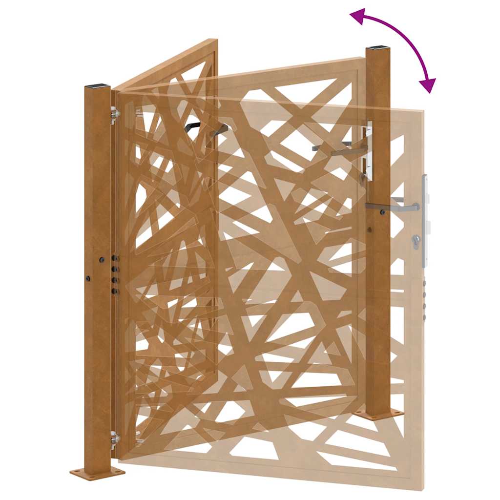Portão de jardim 105x105 cm design de luz em aço resistente