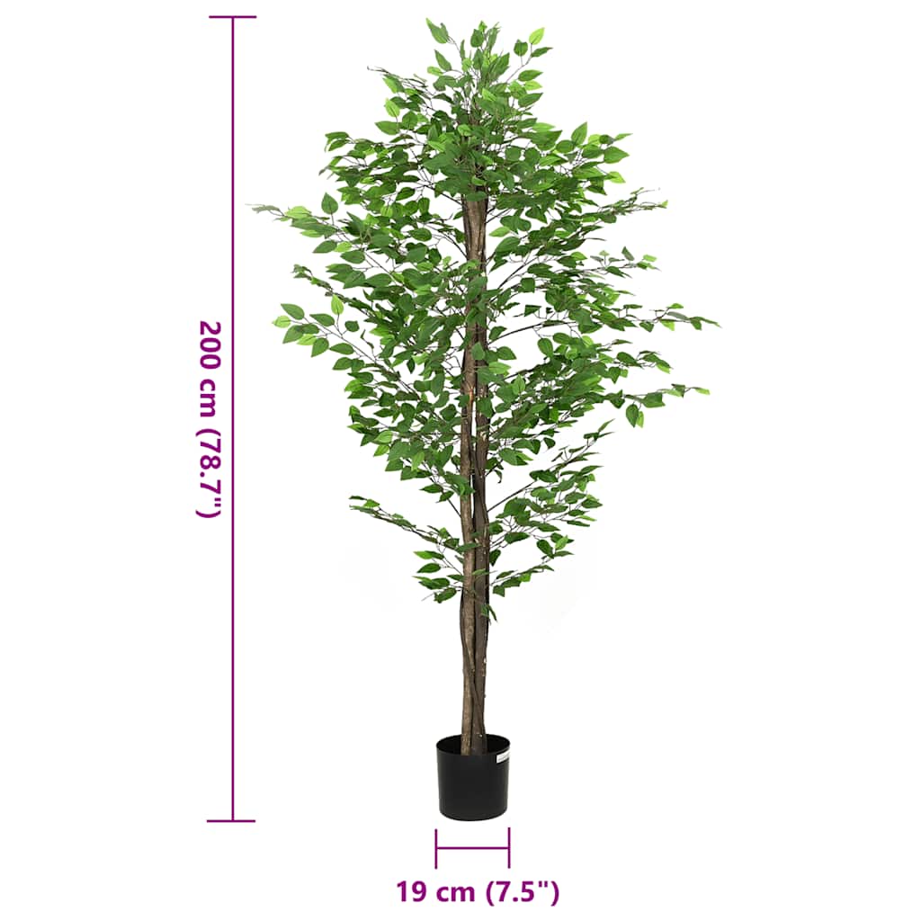 Planta de Ficus artificial 1260 folhas 200 cm verde