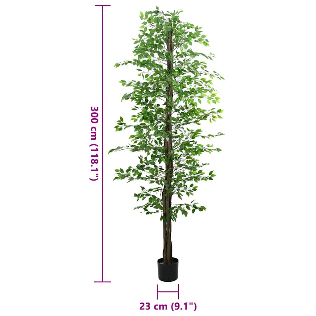 Planta de Ficus artificial 2016 folhas 300 cm verde