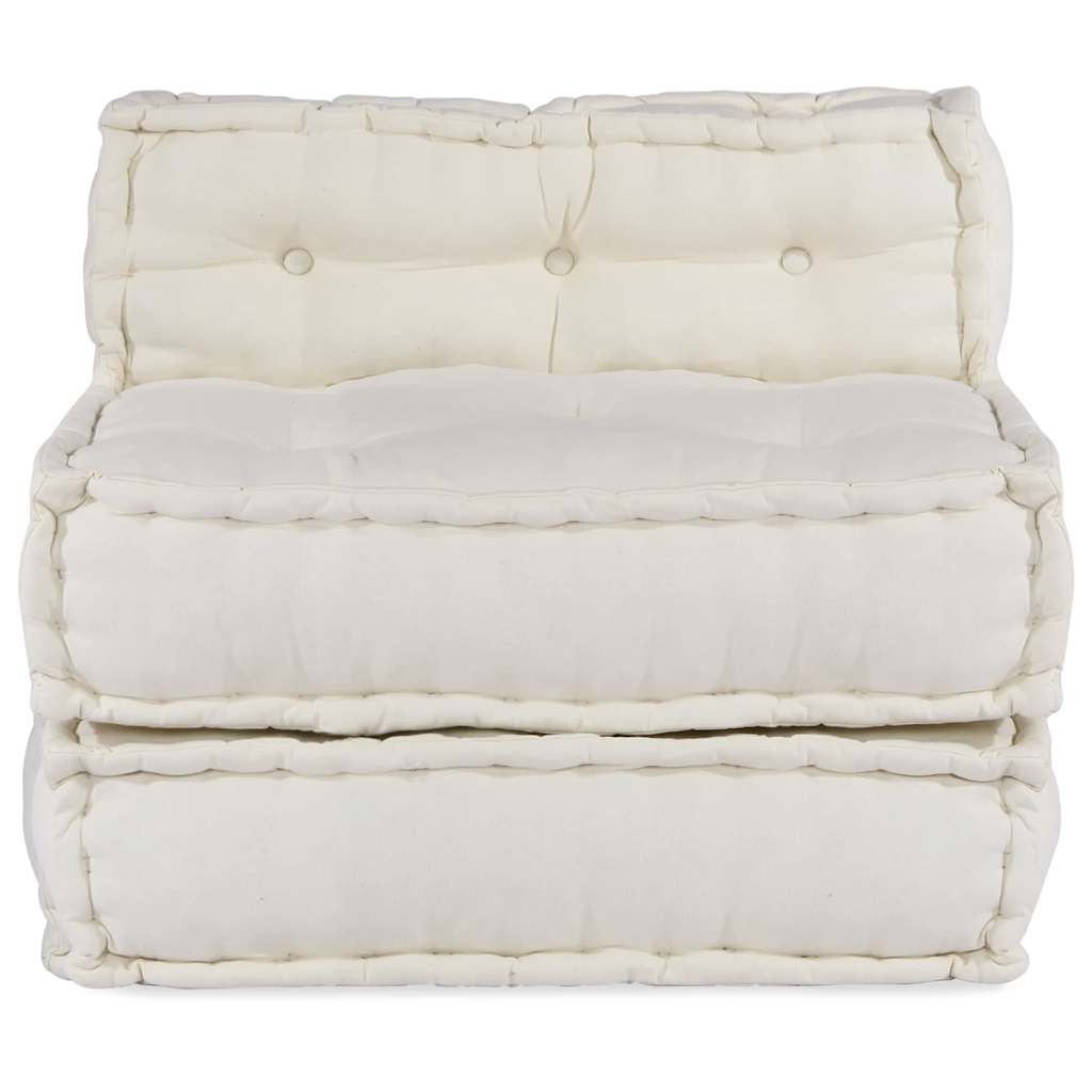 Pufe modular 70x70x54 cm tecido creme