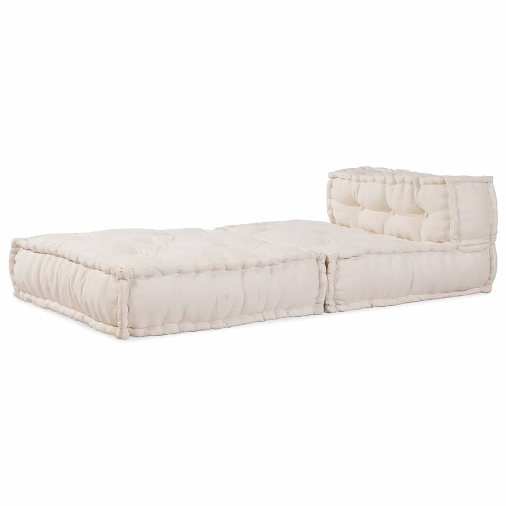 Pufe modular 70x70x54 cm tecido creme