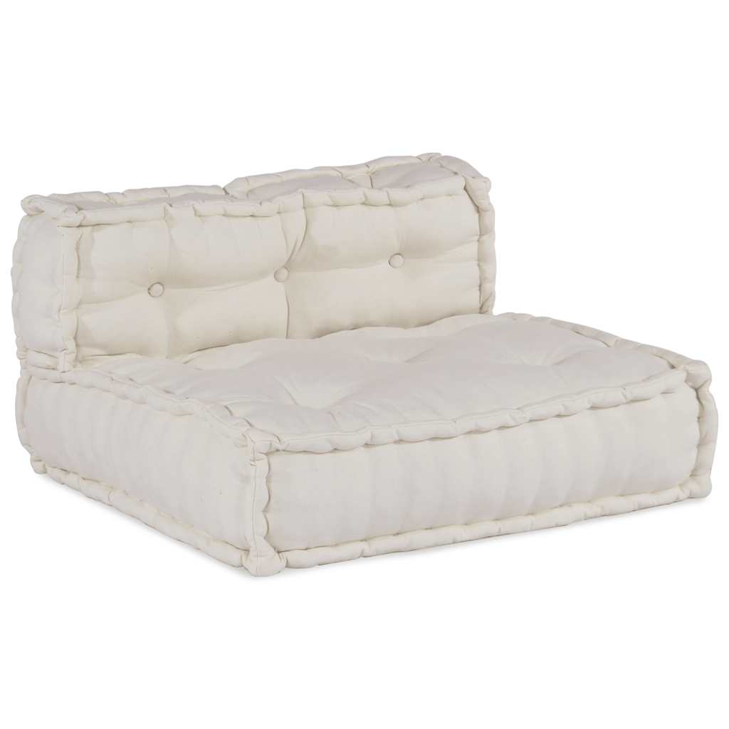 Pufe modular 70x70x54 cm tecido creme