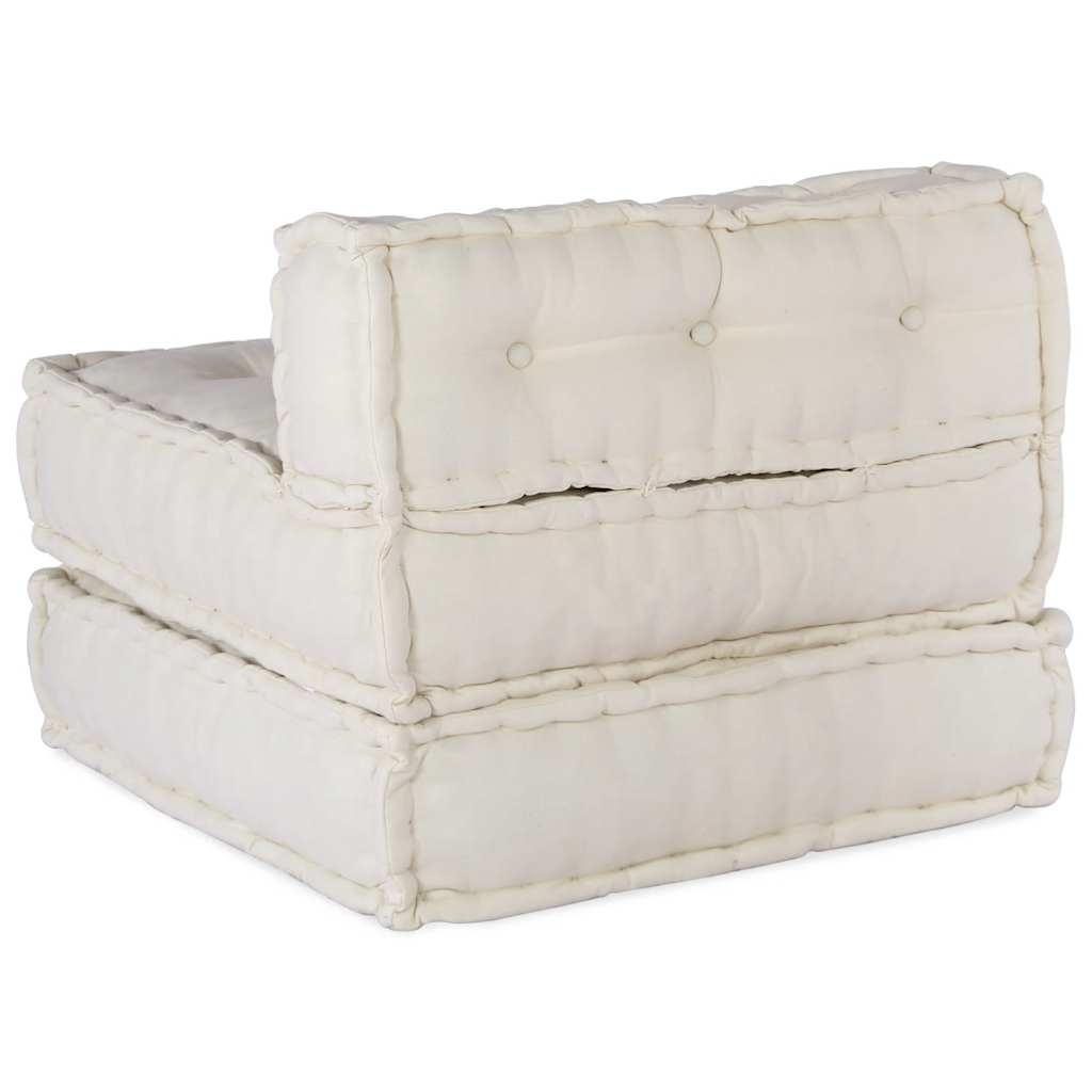 Pufe modular 70x70x54 cm tecido creme