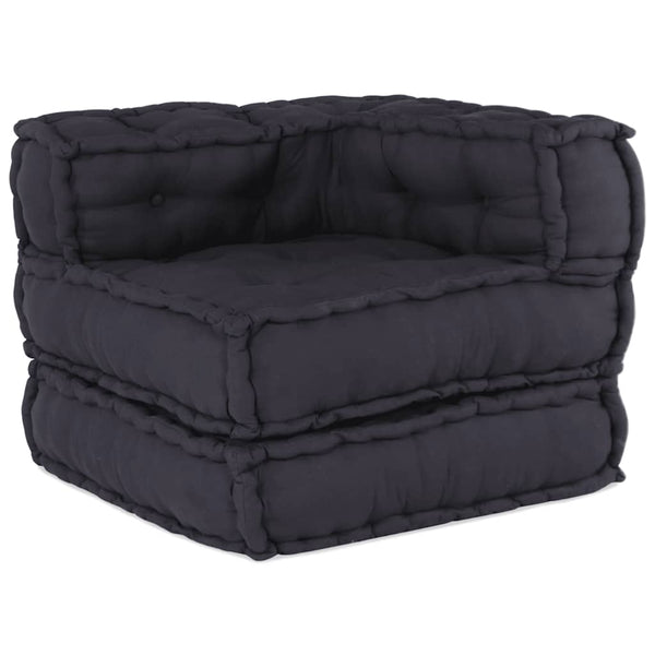 Pufe modular 70x70x54 cm tecido antracite