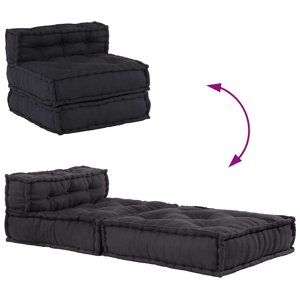Pufe modular 70x70x54 cm tecido antracite