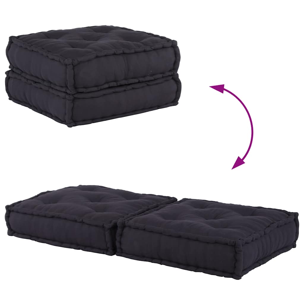 Pufe modular 70x70x36 cm tecido antracite