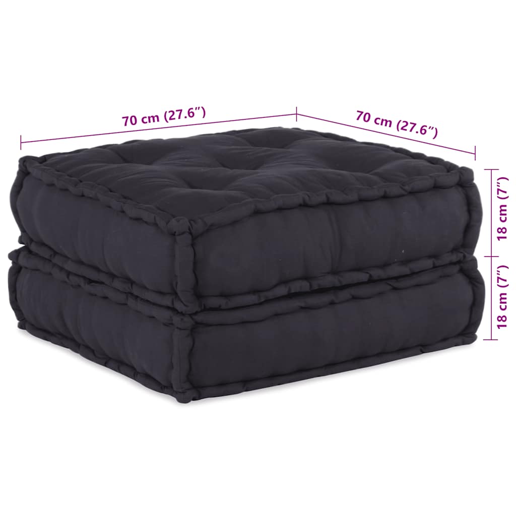 Pufe modular 70x70x36 cm tecido antracite