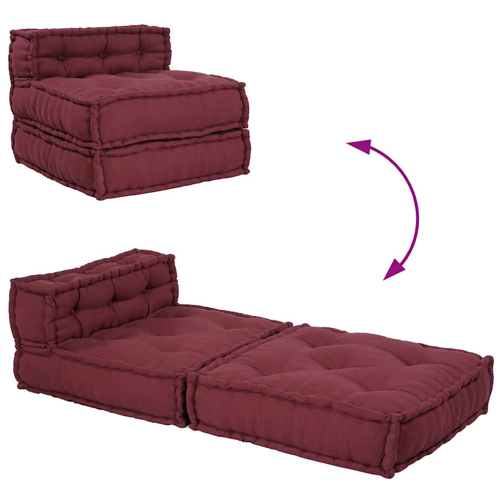 Pufe modular 70x70x54 cm tecido castanho