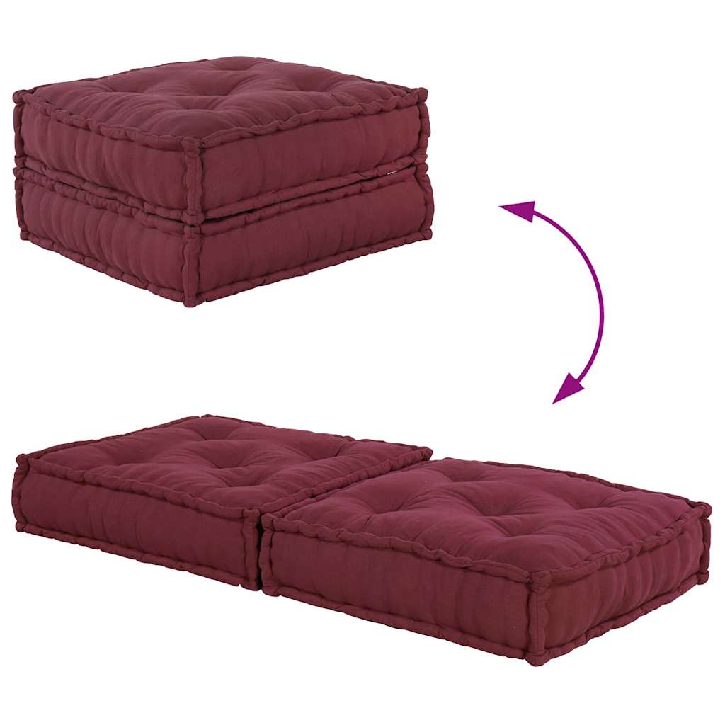 Pufe modular 70x70x36 cm tecido castanho