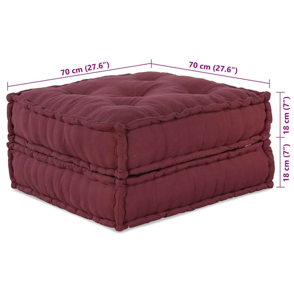 Pufe modular 70x70x36 cm tecido castanho