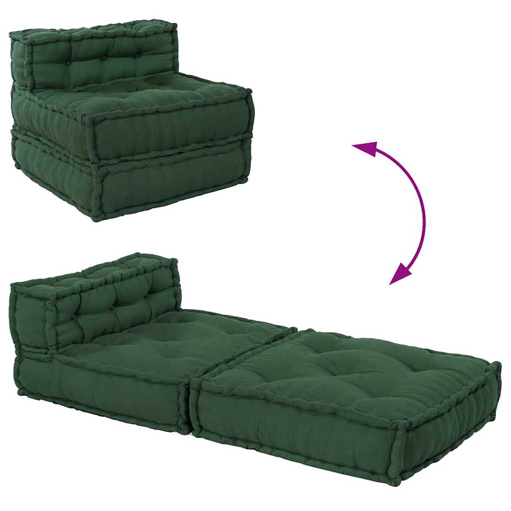 Pufe modular 70x70x54 cm tecido verde