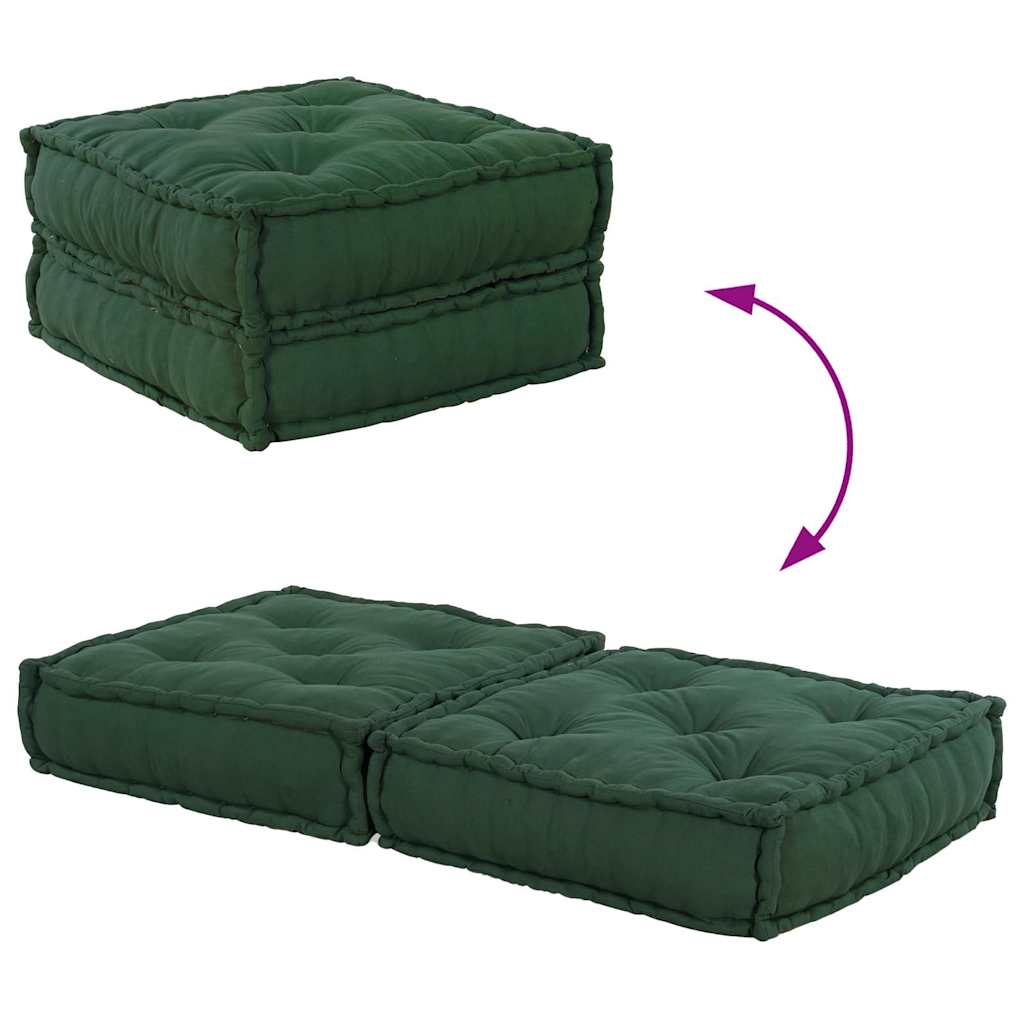 Pufe modular 70x70x36 cm tecido verde