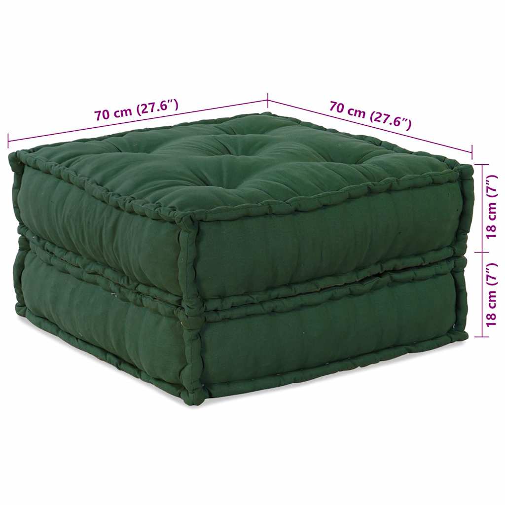 Pufe modular 70x70x36 cm tecido verde