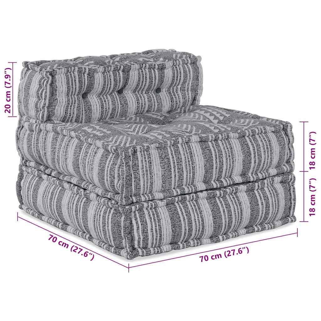 Pufe Riscas Manual Cinzeto 70 x 70 x 54 cm tecido