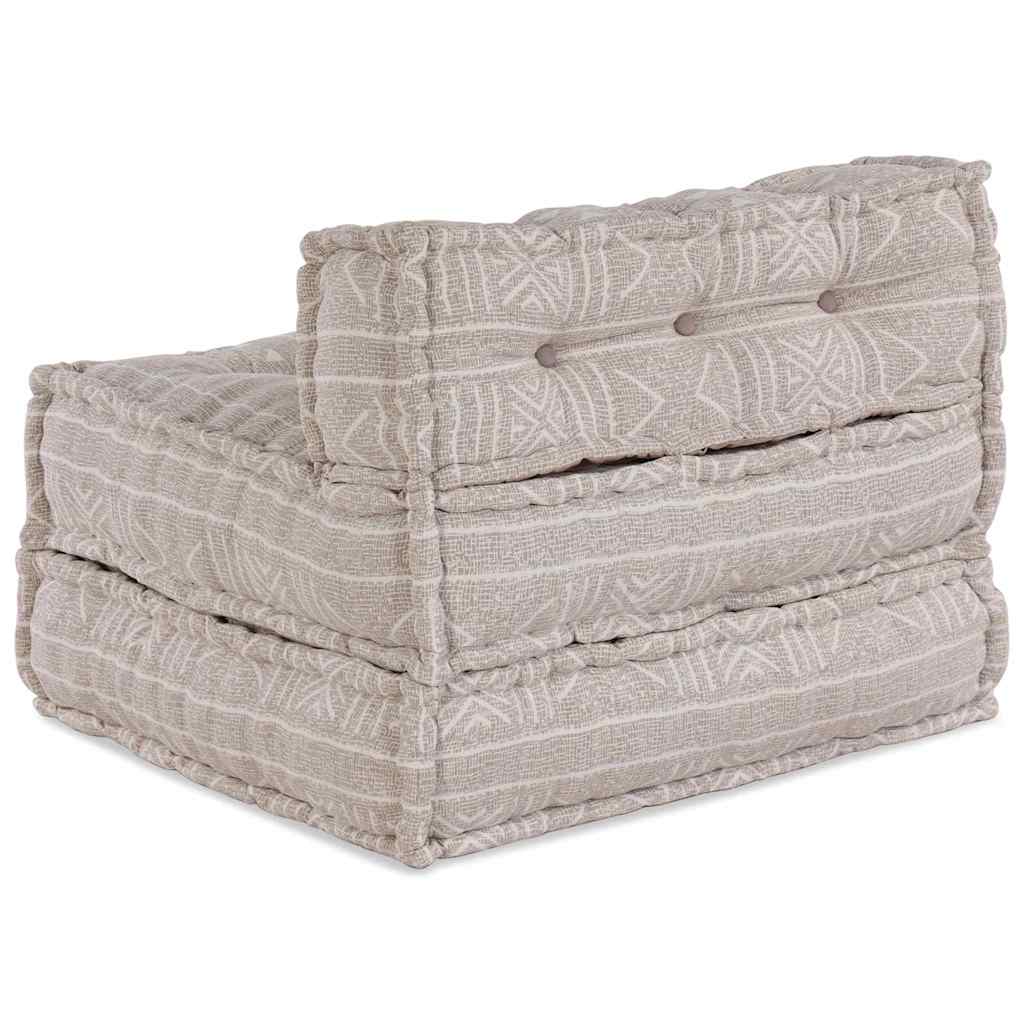 Pufe Geométrico Manual Castanho-claro 70 x 70 x 54 cm tecido