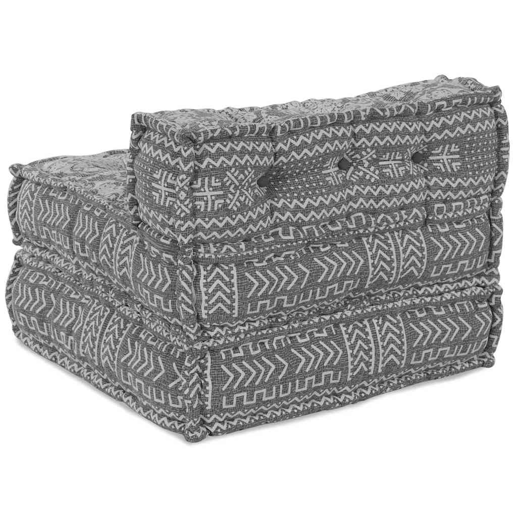 Pufe Geométrico Manual Cinzento-claro 70 x 70 x 54 cm tecido