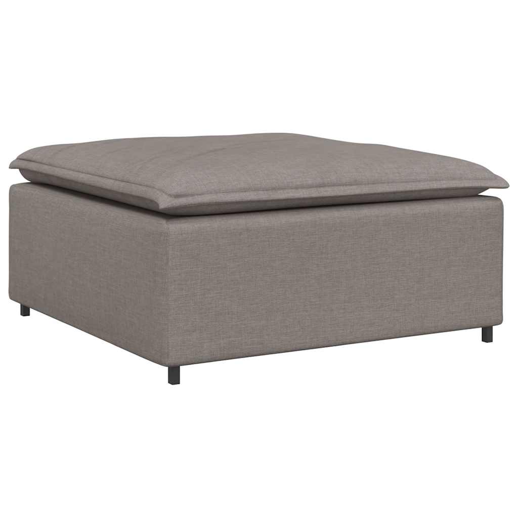 Sofá modular com pufes e almofadas cinzento-acastanhado
