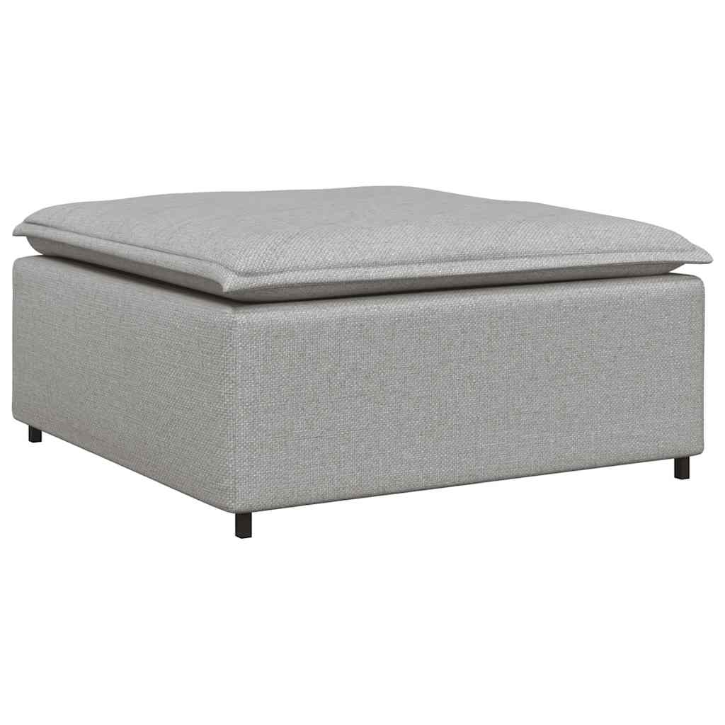 Sofá modular com pufes e almofadas cinzento nublado