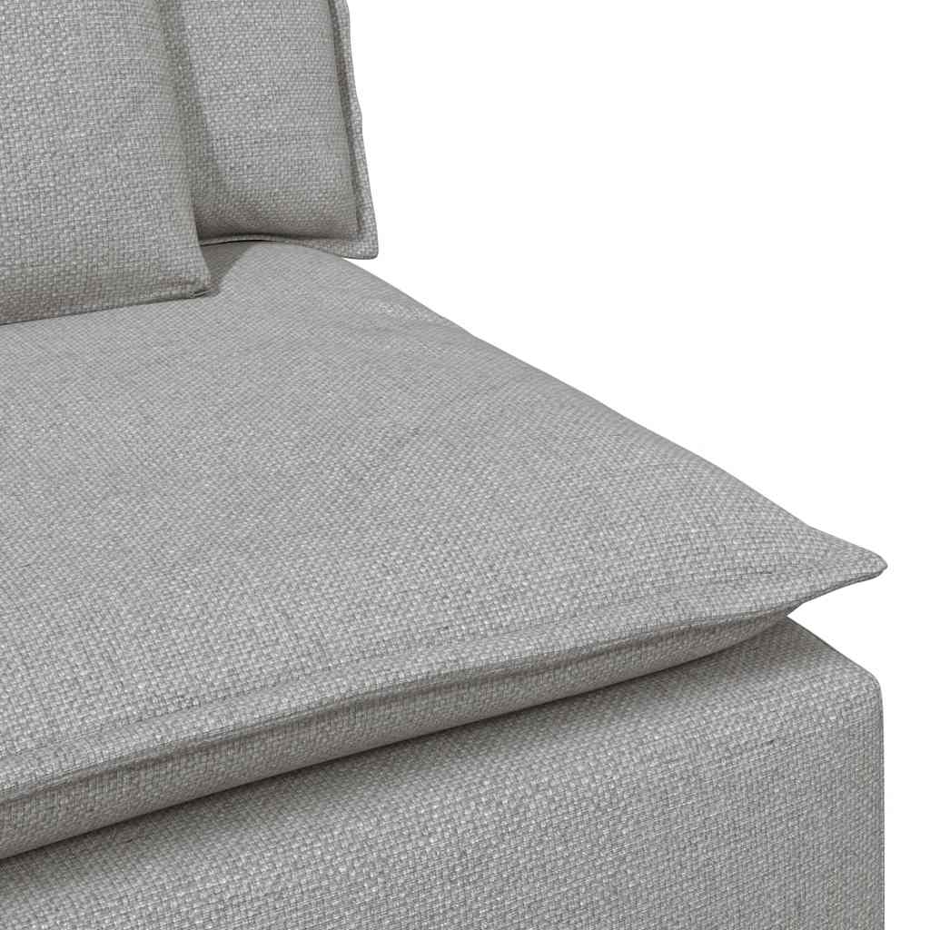 Sofá modular com pufes e almofadas cinzento nublado