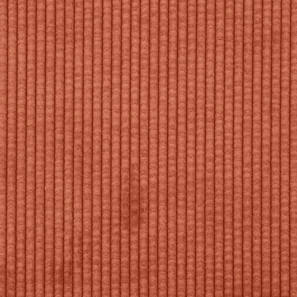 Sofá modular com pufes e almofadas vermelho laranja