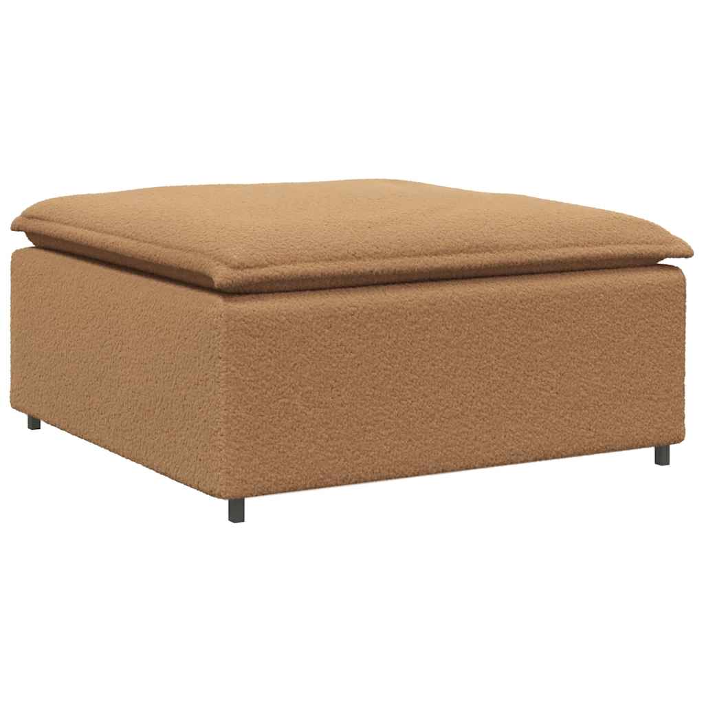 Sofá modular com pufes e almofadas bege