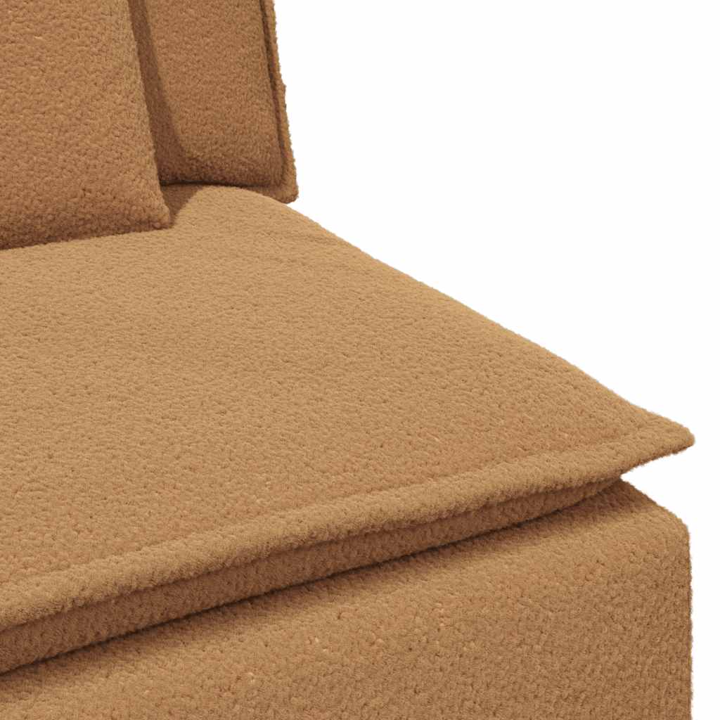 Sofá modular com pufes e almofadas bege