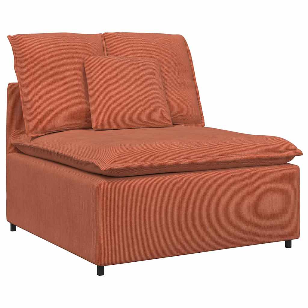 Sofá modular com pufes e almofadas tecido corduroy
