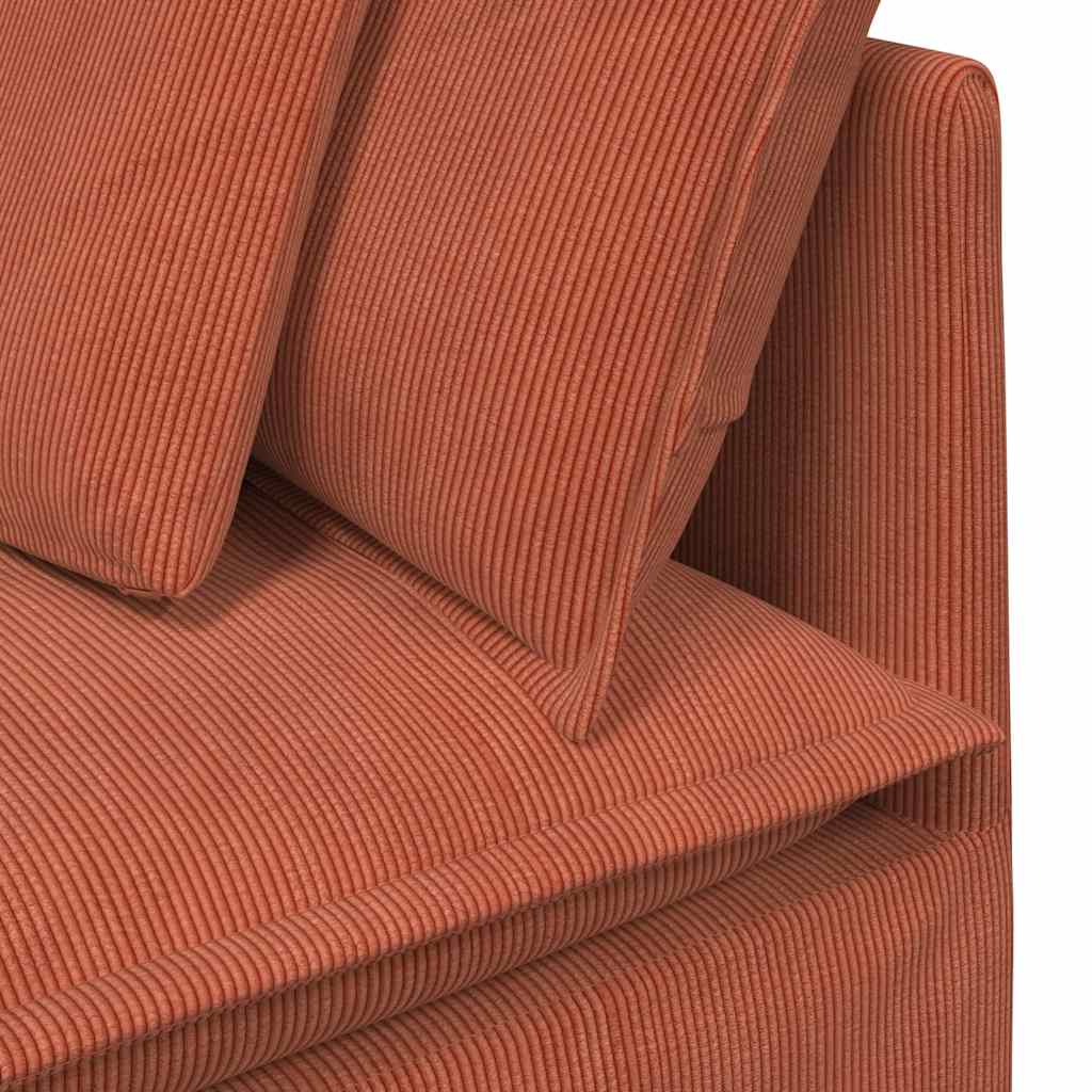 Sofá modular com pufes e almofadas tecido corduroy