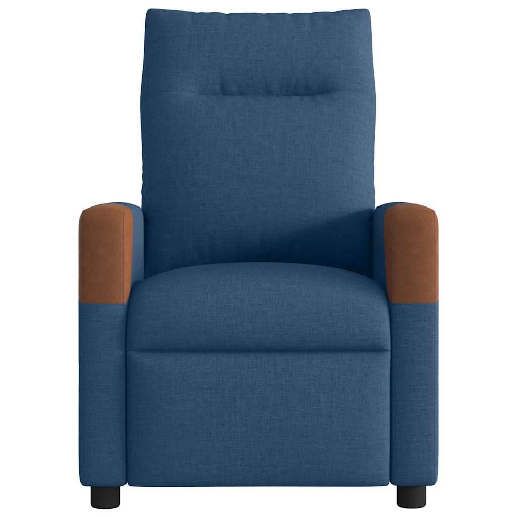 Poltrona reclinável elétrica tecido azul