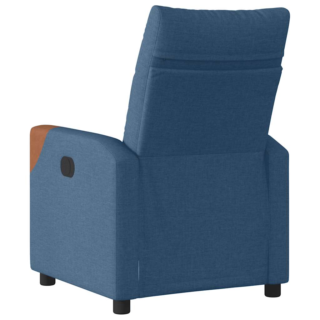 Poltrona reclinável elétrica tecido azul