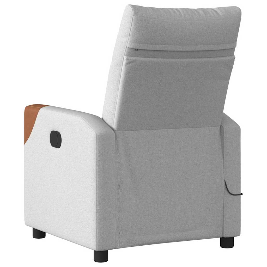 Poltrona massagens reclinável elétrica tecido cinzento-nublado
