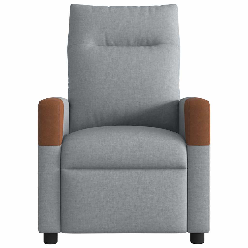 Poltrona de massagens reclinável elétrica tecido cinzento-claro
