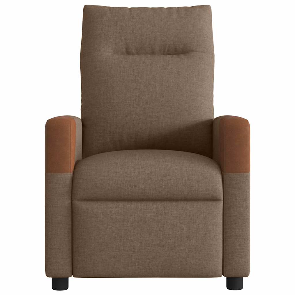 Poltrona de massagens reclinável elétrica tecido castanho