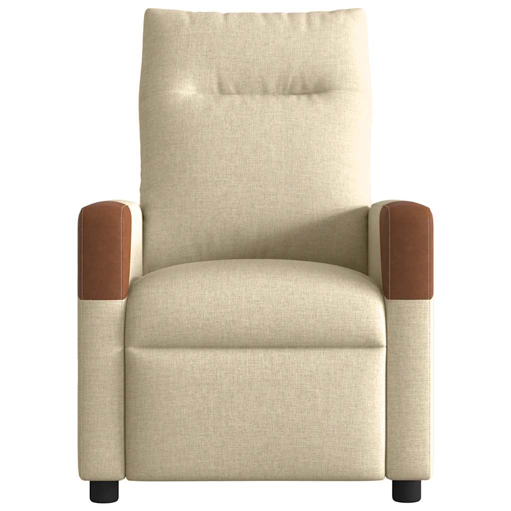 Poltrona de massagens reclinável elétrica tecido creme